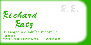 richard ratz business card